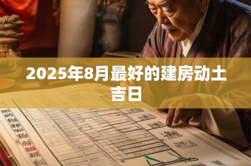 2025年8月最好的建房动土吉日
