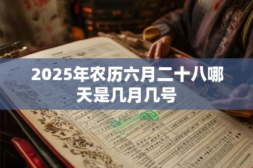 2025年农历六月二十八哪天是几月几号