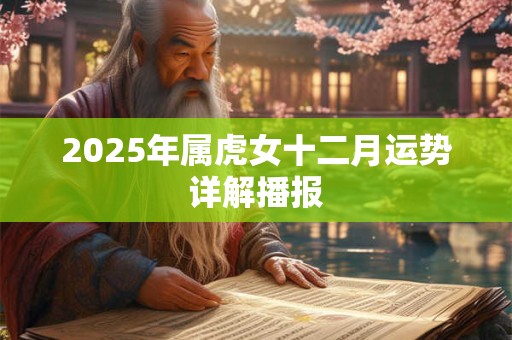 2025年属虎女十二月运势详解播报 2025年属虎女十二月运势详解播报