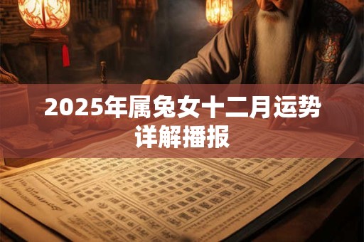 2025年属兔女十二月运势详解播报 2025年属兔女十二月运势详解播报