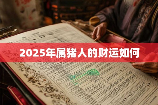 2025年属猪人的财运如何 2025年属猪人的财运如何