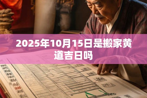 2025年10月15日是搬家黄道吉日吗