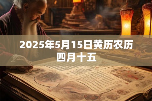 2025年5月15日黄历农历四月十五 2025年5月15日黄历农历四月十五