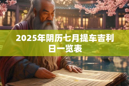 2025年阴历七月提车吉利日一览表 2025年阴历七月提车吉利日一览表