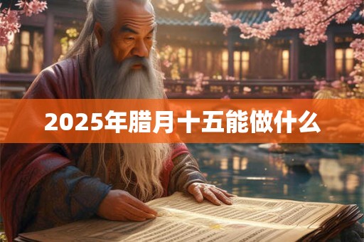 2025年腊月十五能做什么 2025年腊月十五能做什么