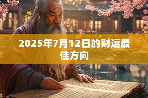 2025年7月12日的财运最佳方向