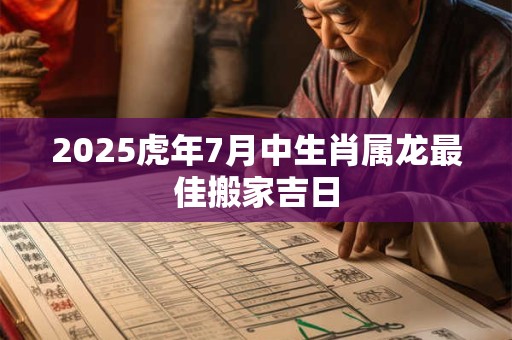 2025虎年7月中生肖属龙最佳搬家吉日