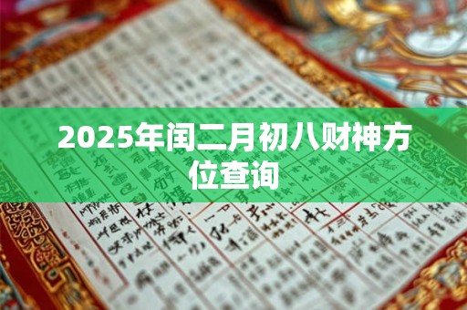 2025年闰二月初八财神方位查询 2025年闰二月初八财神方位查询