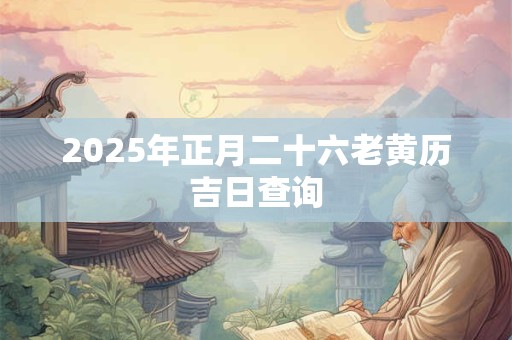 2026年正月二十六老黄历吉日查询