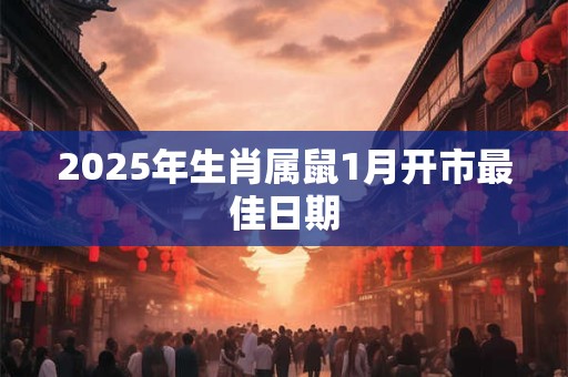 2025年生肖属鼠1月开市最佳日期 2025年生肖属鼠1月开市最佳日期