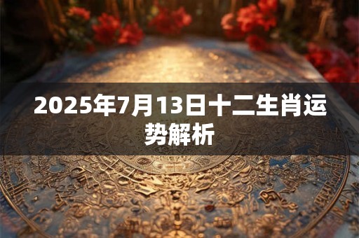 2026年7月13日十二生肖运势解析 2026年7月13日十二生肖运势解析