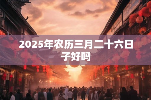 2025年农历三月二十六日子好吗