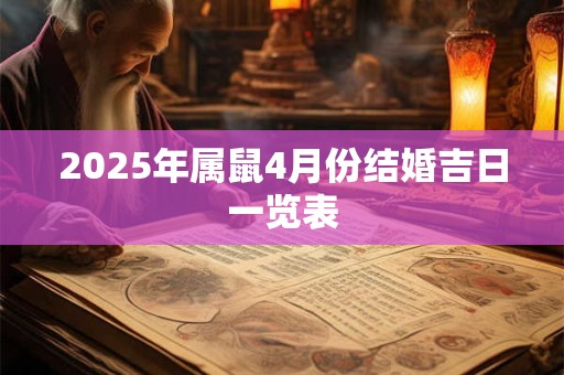 2025年属鼠4月份结婚吉日一览表 2025年属鼠4月份结婚吉日一览表