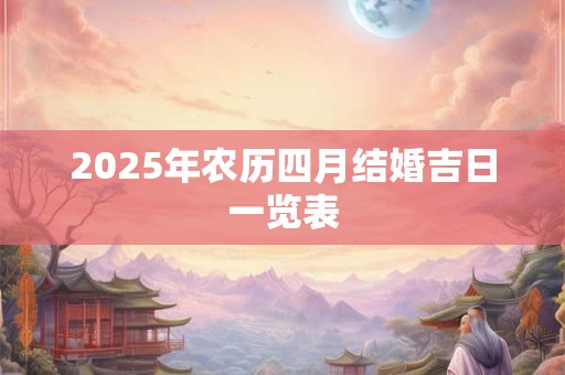 2025年农历四月结婚吉日一览表 2025年农历四月结婚吉日一览表