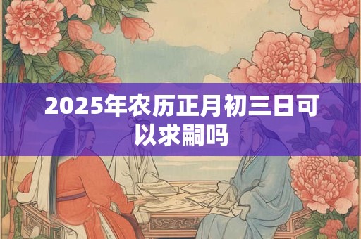 2025年农历正月初三日可以求嗣吗 2025年农历正月初三日可以求嗣吗