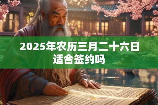 2025年农历三月二十六日适合签约吗 2025年农历三月二十六日适合签约吗