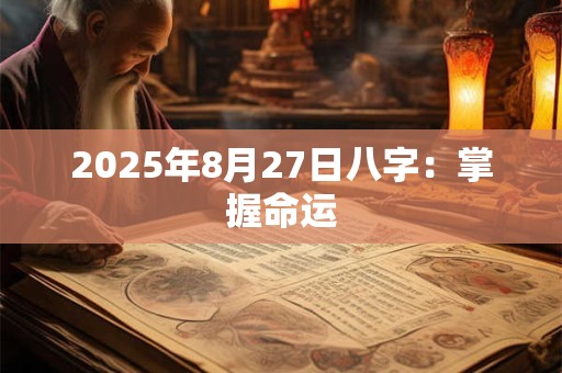 2025年8月27日八字:掌握命运 2025年8月27日八字:掌握命运