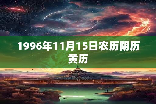 1996年11月15日农历阴历黄历 1996年11月15日农历阴历黄历