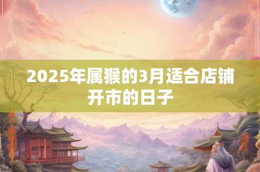 2025年属猴的3月适合店铺开市的日子