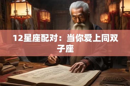 12星座配对：当你爱上同双子座