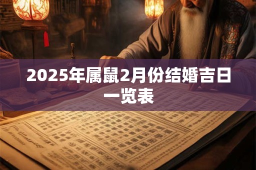 2025年属鼠2月份结婚吉日一览表