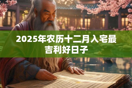 2025年农历十二月入宅最吉利好日子