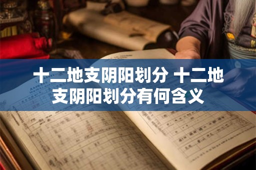 十二地支阴阳划分 十二地支阴阳划分有何含义