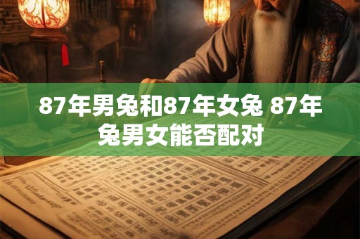 87年男兔和87年女兔 87年兔男女能否配对