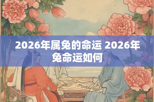 2026年属兔的命运 2026年兔命运如何