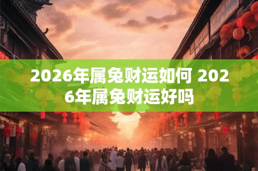 2026年属兔财运如何 2026年属兔财运好吗