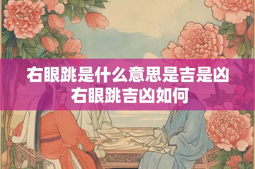 右眼跳是什么意思是吉是凶 右眼跳吉凶如何