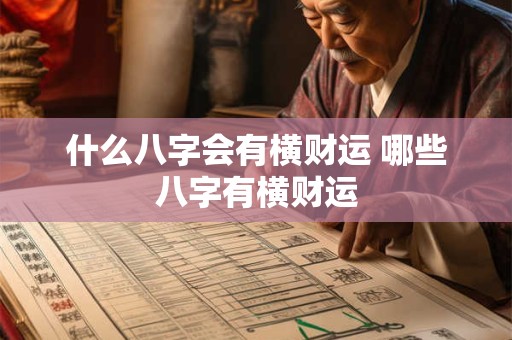 什么八字会有横财运 哪些八字有横财运 什么八字会有横财运 哪些八字有横财运