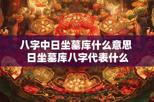 八字中日坐墓库什么意思 日坐墓库八字代表什么