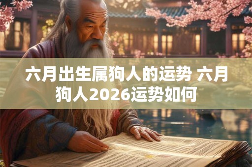 六月出生属狗人的运势 六月狗人2026运势如何 六月出生属狗人的运势 六月狗人2026运势如何
