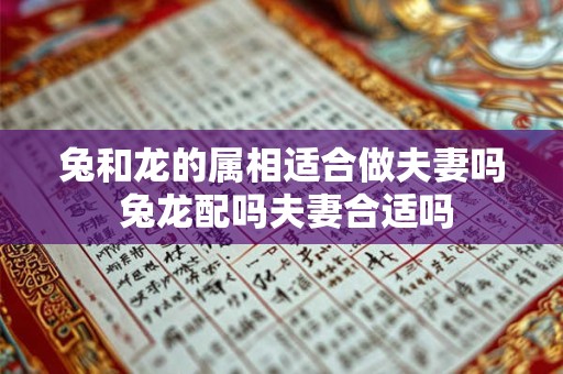 兔和龙的属相适合做夫妻吗 兔龙配吗夫妻合适吗 兔和龙的属相适合做夫妻吗 兔龙配吗夫妻合适吗
