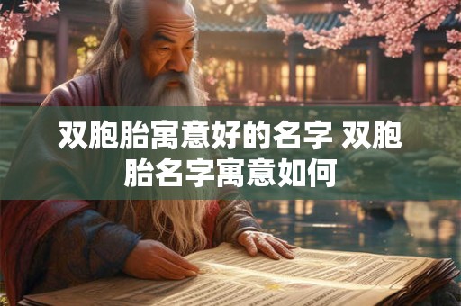 双胞胎寓意好的名字 双胞胎名字寓意如何