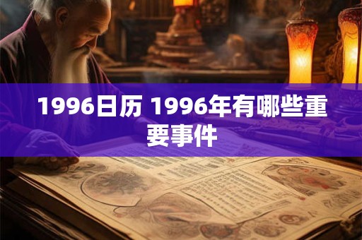 1996日历 1996年有哪些重要事件 1996日历 1996年有哪些重要事件