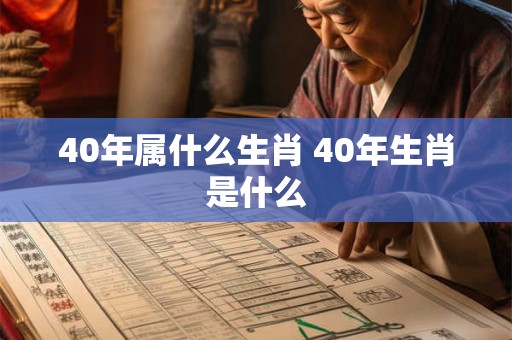 40年属什么生肖 40年生肖是什么 40年属什么生肖 40年生肖是什么
