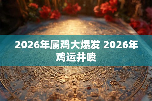 2026年属鸡大爆发 2026年鸡运井喷 2026年属鸡大爆发 2026年鸡运井喷
