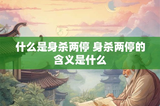 什么是身杀两停 身杀两停的含义是什么