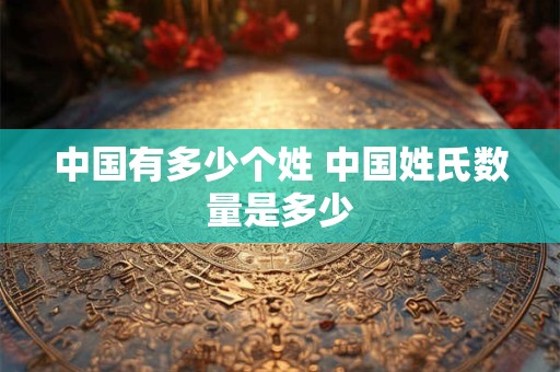 中国有多少个姓 中国姓氏数量是多少