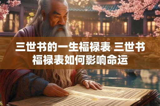三世书的一生福禄表 三世书福禄表如何影响命运 三世书的一生福禄表 三世书福禄表如何影响命运