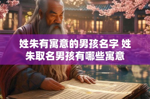 姓朱有寓意的男孩名字 姓朱取名男孩有哪些寓意