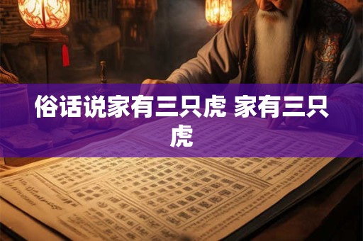 俗话说家有三只虎 家有三只虎
