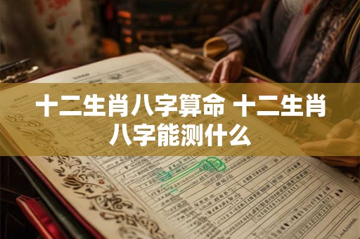 十二生肖八字算命 十二生肖八字能测什么 十二生肖八字算命 十二生肖八字能测什么