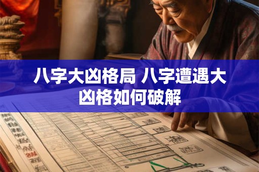 八字大凶格局 八字遭遇大凶格如何破解