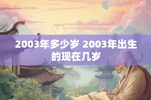 2003年多少岁 2003年出生的现在几岁