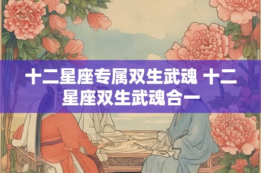 十二星座专属双生武魂 十二星座双生武魂合一 十二星座专属双生武魂 十二星座双生武魂合一