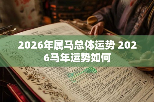 2026年属马总体运势 2026马年运势如何