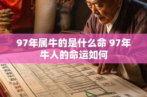 97年属牛的是什么命 97年牛人的命运如何